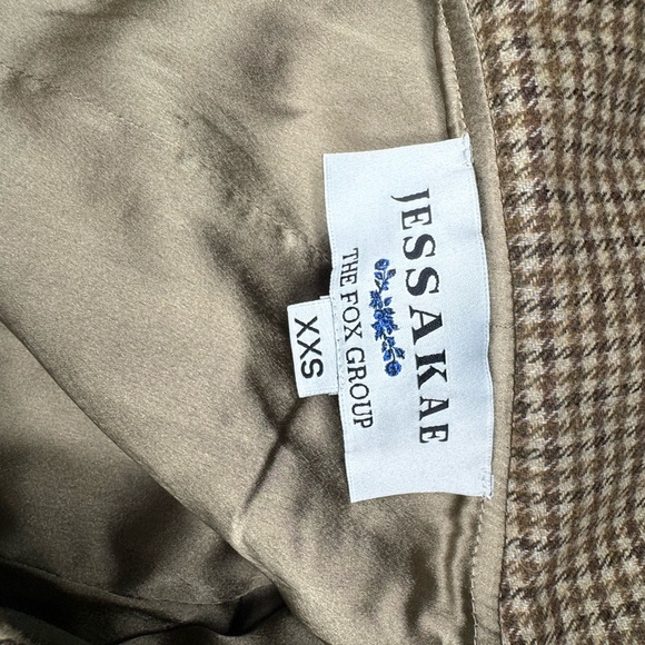 Jessakae Fox Group Size XXS Brown Plaid Short Sleeve Charlotte Shift Dress.  B6 - Picture 10 of 12